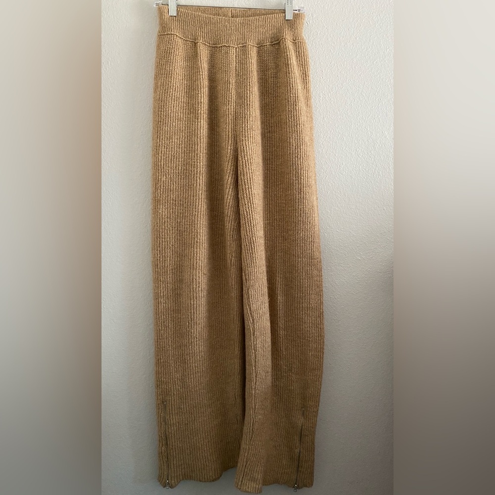 Free People Movement Pants Sweater Knit Brown Lounge Comfy S Tall